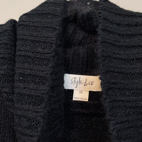 NWT Style & Co 2X Black Knit Turtle Neck Long Sleeve Tunic Sweater Top Ret $56! - Picture 6 of 11